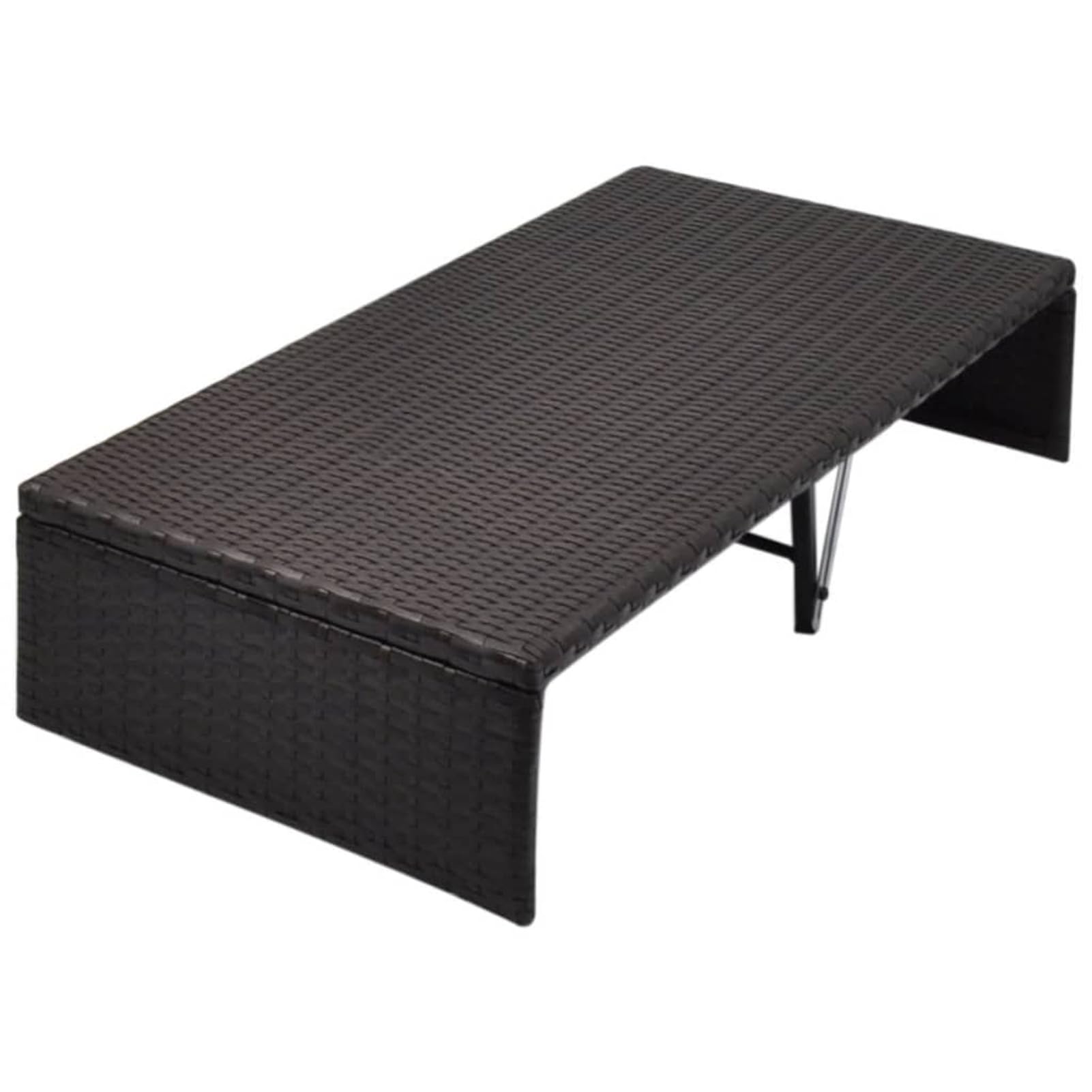 Homgoday Lit de jardin avec baldaquin - Lit de soleil - Double chaise longue - Chaise longue de jardin - Chaise longue de jardin - Canapé de jardin avec table d'appoint - Marron - 190 x 130 cm - En