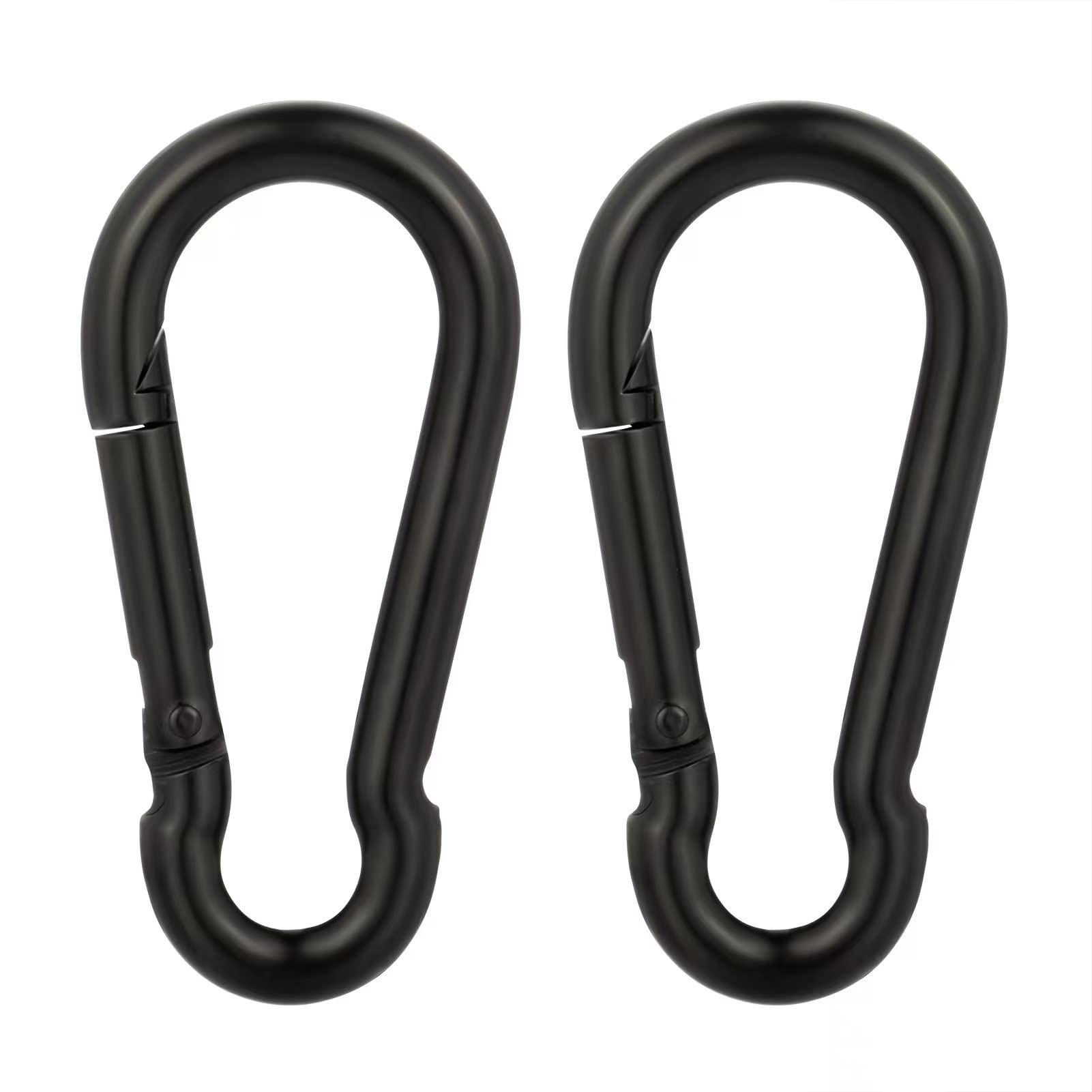 小物 L CARABINER (Blacknickel) Amazon.com: 4 Inch Carabiner Clip Spring Snap Hook Black Heavy