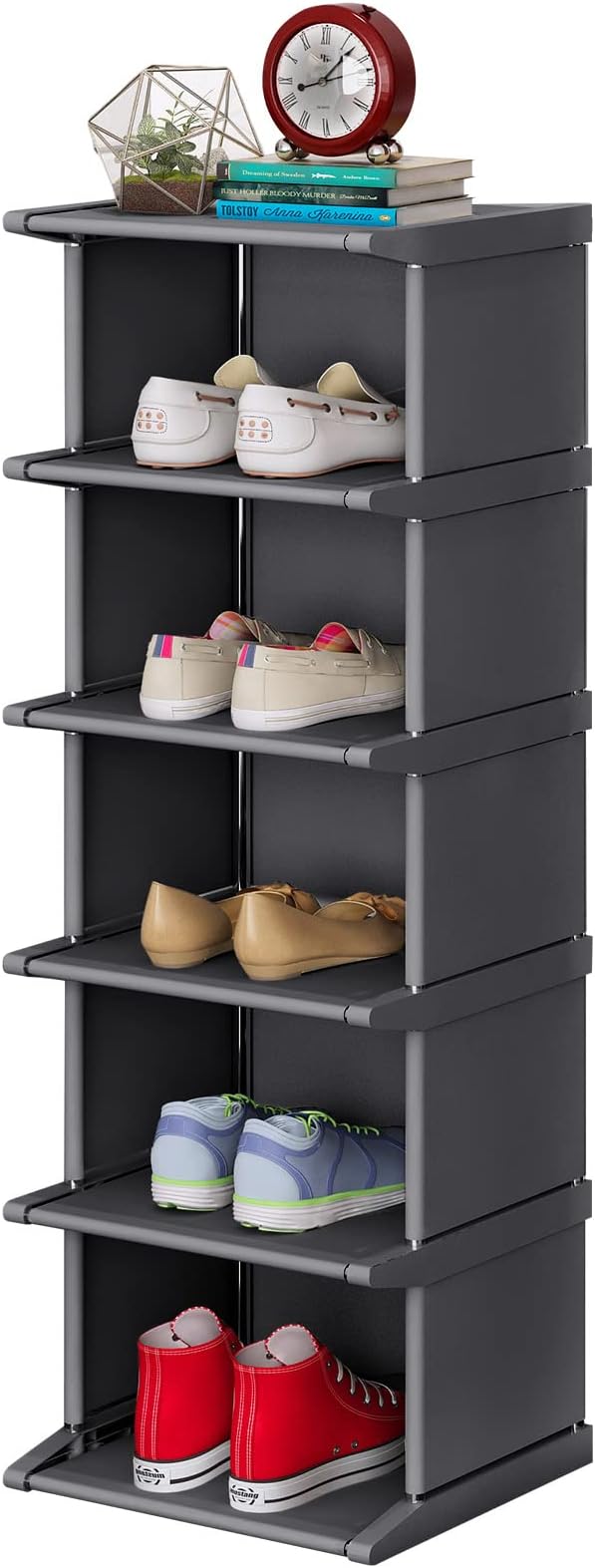 Zapatero de 6 Niveles, Estante Vertical para Zapatos para Espacios