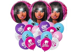Personalized black barbie party decorations