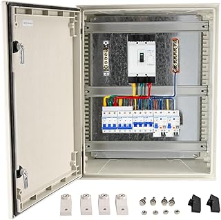 Fiberglass Enclosure Box 16X12X8"Electrical Enclosure Box NEMA 4X Electronic Equipment Enclosure Box IP66 Weatherproof Wall-Mounted Electrical Enclosure with with Hinges Two Catches