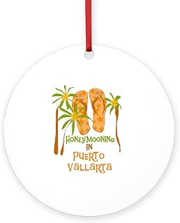 CafePress Honeymoon Puerto Vallarta Round 4" MDF Holiday Ornament