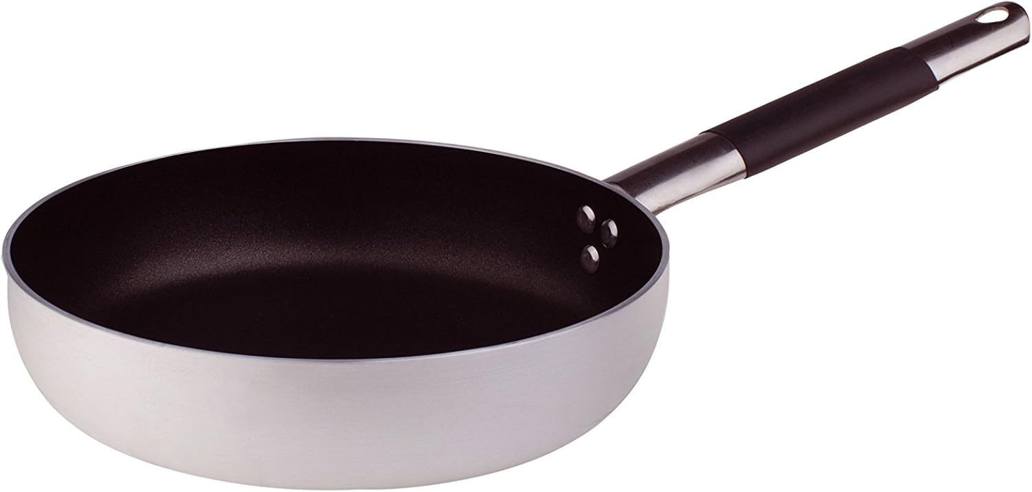 Pentole Agnelli Lijn aluminium inductiepan, inductiebodem met 1 handgreep Cool hoog 28 cm zilver/zwart