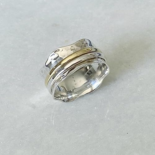 Miniatura 68 de Boho Spinner Ring, Mothers Day Gift, Silver 925 Women Ring, Sterling Silver 925 Ring, Fidget Spinner Ring,Women Silver Anxiety Ring