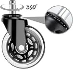 Office Chair Wheels Casters Set of 5 - Heavy Duty Silent Rollers for Hardwood Floors & Carpet, 10x22mm FIT 1KEA,Non-Marring Black Chair Casters with Dual-Bearing Design