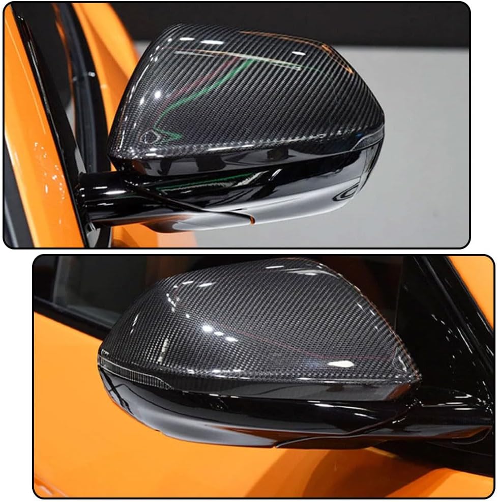Dry Carbon Fiber Mirror Covers for Lamborghini Urus for Audi Q8 2018-2021 Add on Style Side Rearview Mirror Caps Car Exterior Outside Shell(With Lane Assist)