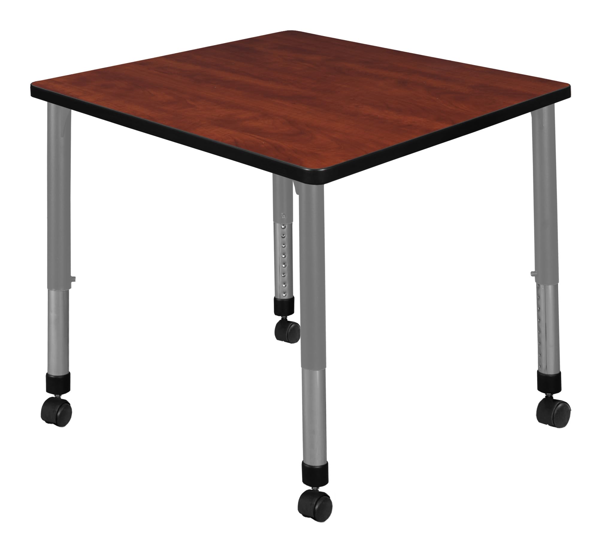 Romig Kee Square Grey Classroom Activity Table & Chairs Height adjustable4, 30 x 30, Cherry