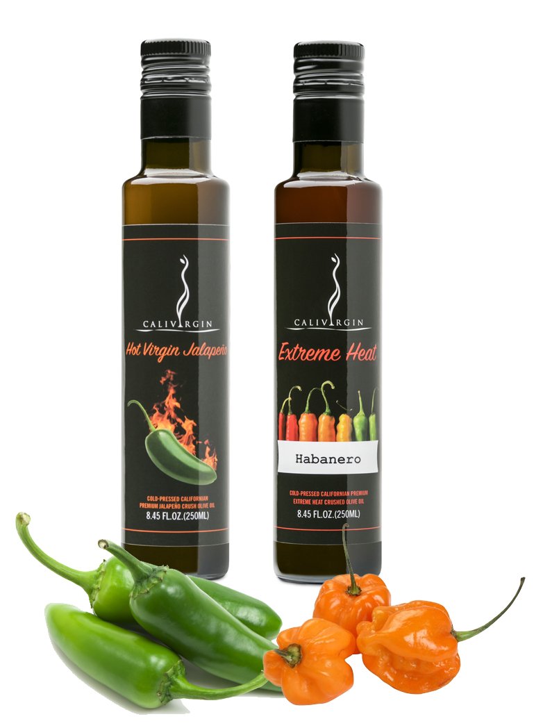Calivirgin Flavor-Crushed Extra Virgin Olive Oil 3 Pack (Bountiful Basil, Lusty Lemon, Guilty Garlic) - Organically and Sustainably Produced in California - 100% Natural Flavor (8.45 Fl.Oz. Each)