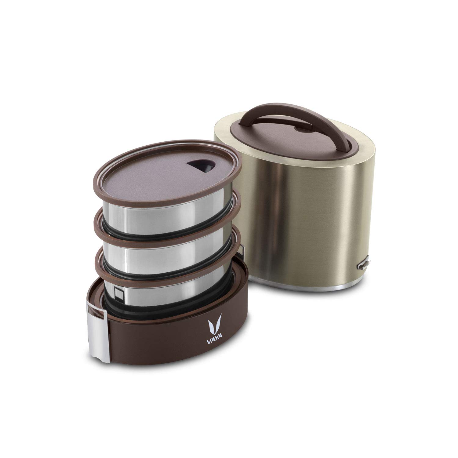 VAYA TYFFYN Purple Lunch Box - Stainless Steel -16 VAYA TYFFYN Purple Lunch Box - Stainless Steel -16