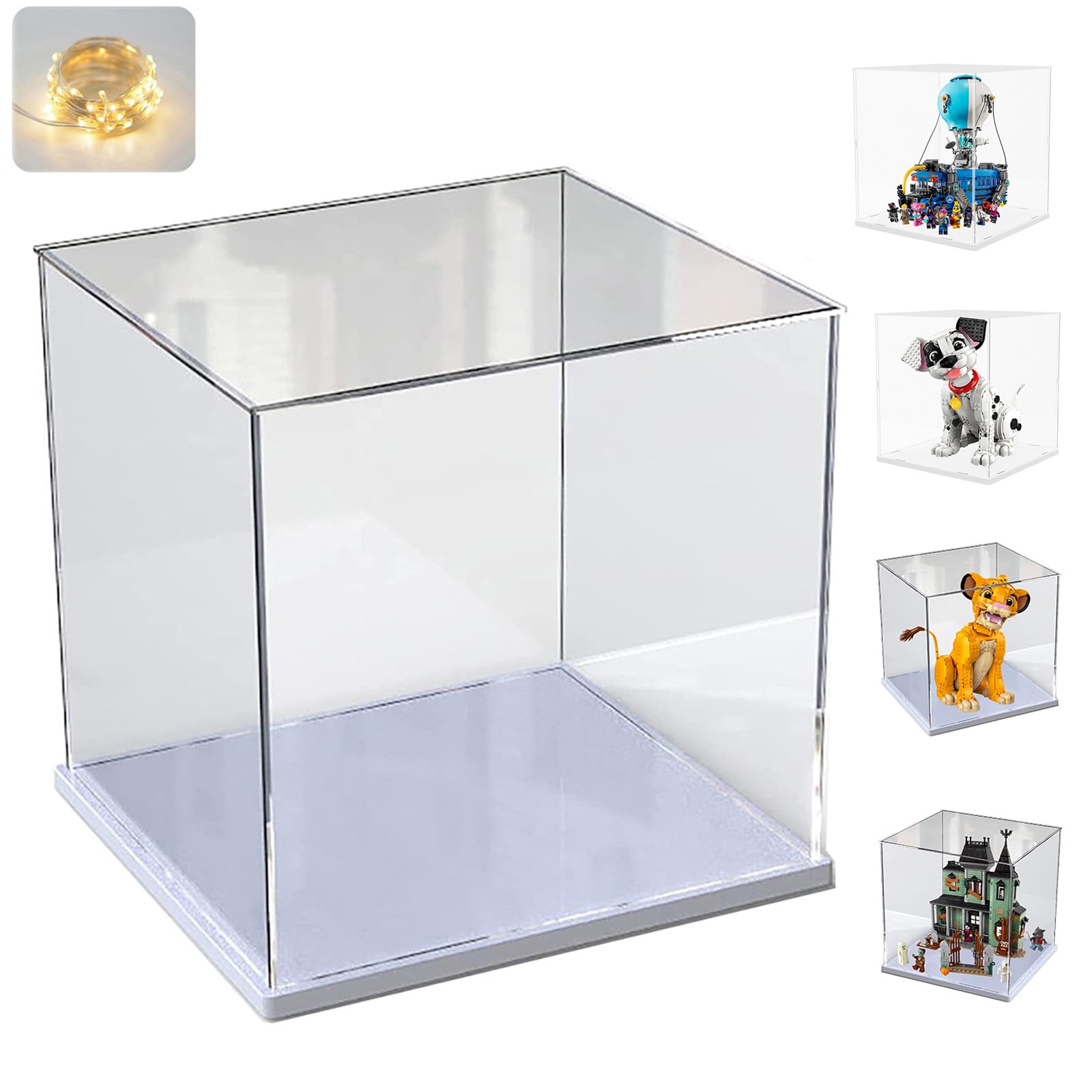 Vitrina Expositora para Lego 42172 McLaren P1 42143 SP3 42156 42096 42115 42083 1:8 Maqueta Coche Colecciones, Expositor Cajas Transparente Grande Vitrina Acrílica 3MM, Interior Blanco 60x30x20cm — view 31