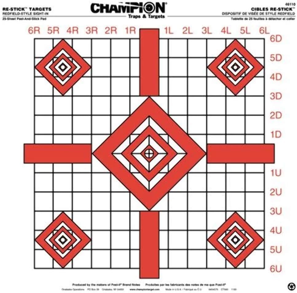 Champion Traps and Targets Re-Stick Updated Redfield Sight-In Target (16 x 16)