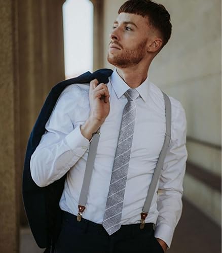 Miniatura 8 de Mantieqingway Lazos ajustados para hombre, corbata de algodón y lino para el uso diario, bodas, novio, padrinos de boda, misiones, bailes