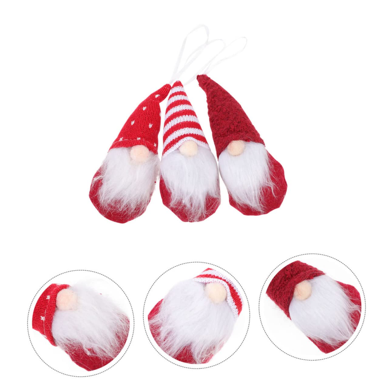 PRETYZOOM 30 STK Weihnachtspuppe Dekorative Kleine Wichtel Weihnachtsbaum Hängende Zwerge Weihnachtsbaumzwerg Weihnachtsschmuck Weihnachtstischschmuck Weihnachtsmann-Schreibtisch Stoff Rot