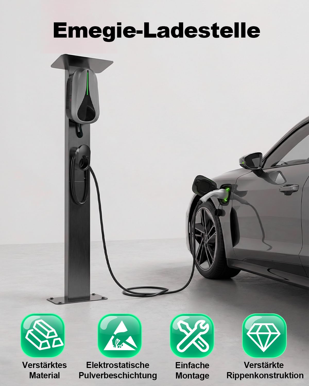 Universeller Wallbox Standfuß, Wallbox Standfuß Wetterfeste Standsäule, Ladestation für Fahrzeuge mit alternativen, Antrieben Ladestation mit festem Halter