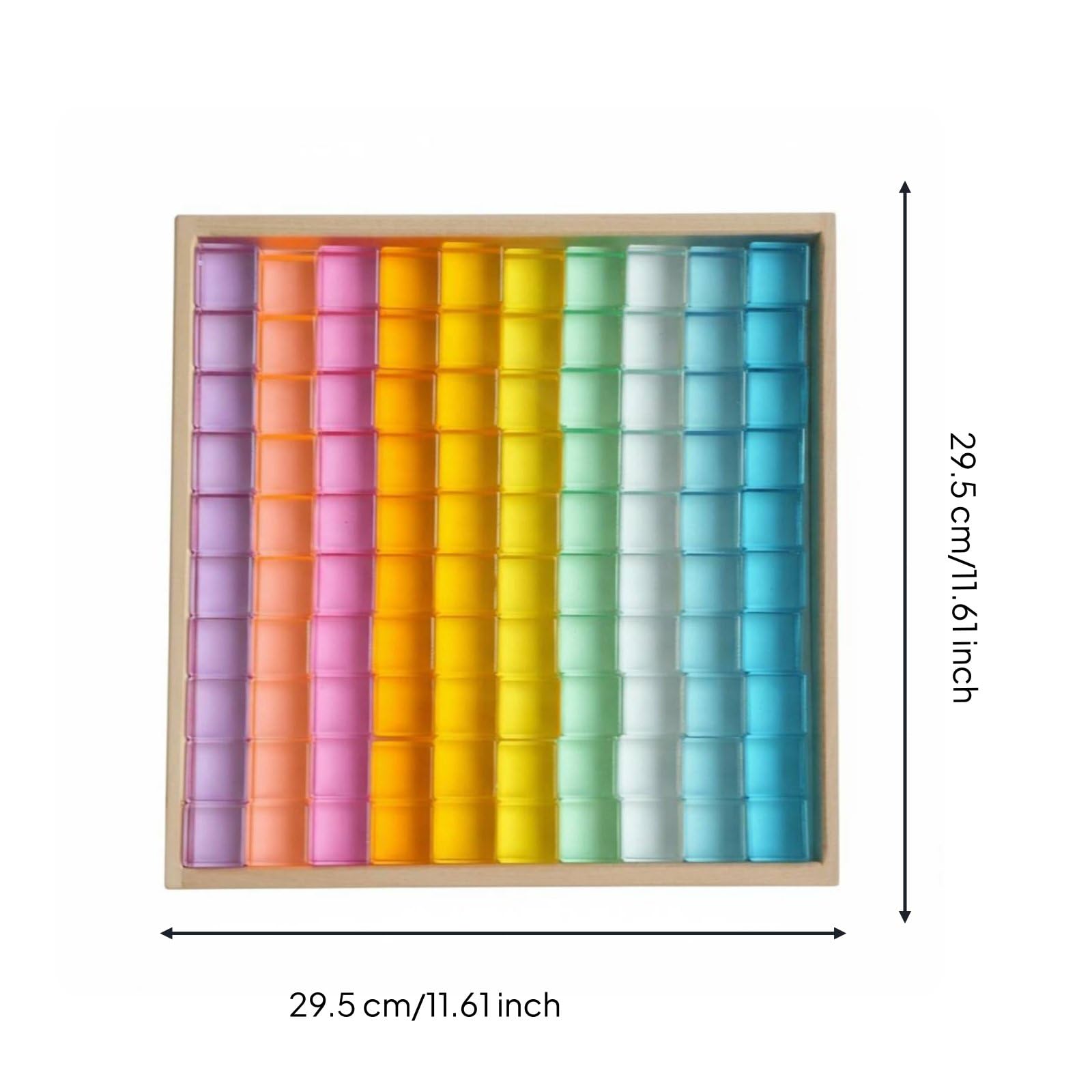 kowaku Acrylic Elementi Costruzione Blocchi Trasparenti Cubi Educativi Giocattolo Sensoriale Stimolazione Visiva Adatto a Bambini attività Didattica Casa, Macaron, Cubi 100PCS