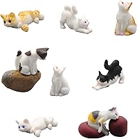 Vista 1 de Lindos accesorios de jardín de hadas para gatos al aire libre, figuras en miniatura para decoración (8 gatos)
