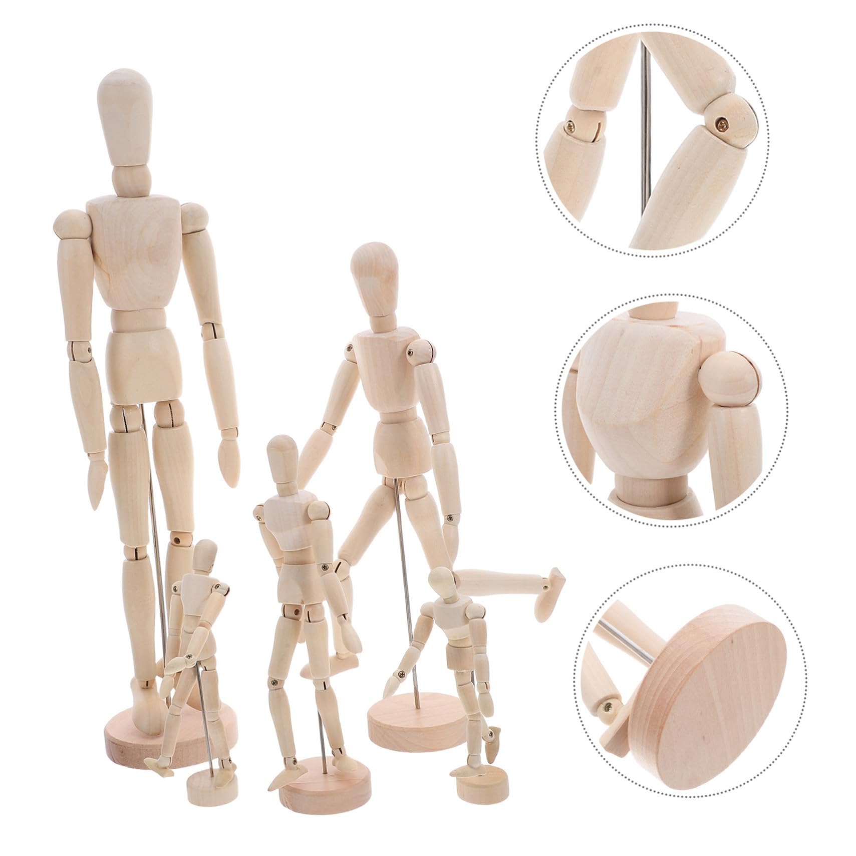 NUOBESTY 5 Pièces Mannequins Dessin Articulés avec Support Modèles Flexibles pour Croquis Artistiques Étude Anatomique et Décoration Variées pour Artistes et Étudiants