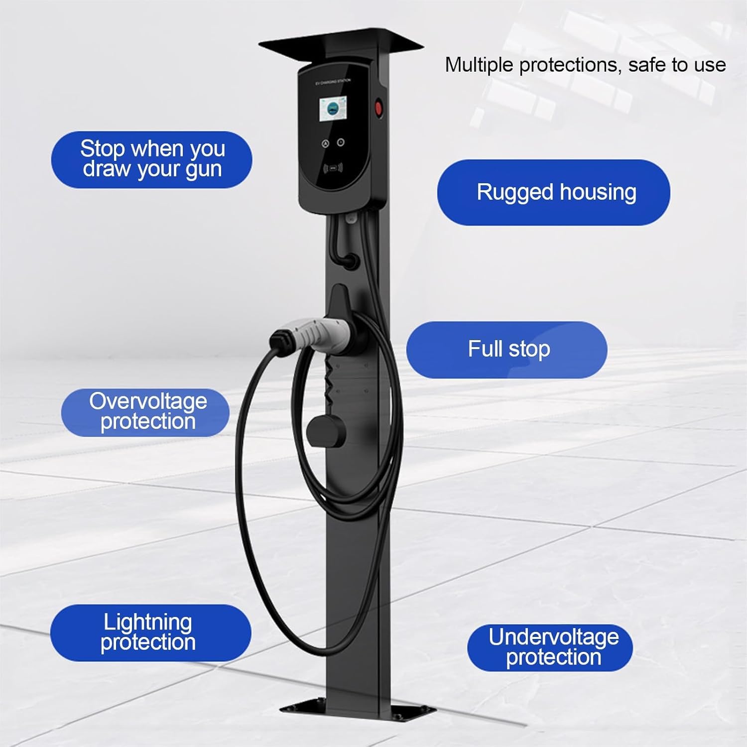 Wallbox Standfuß, EV-Ladesäulenständer, Stand Standmontagepfosten, EV-Ladesäule für den Außenbereich, Standsäule für Wallbox Ladestationen für Elektroautos