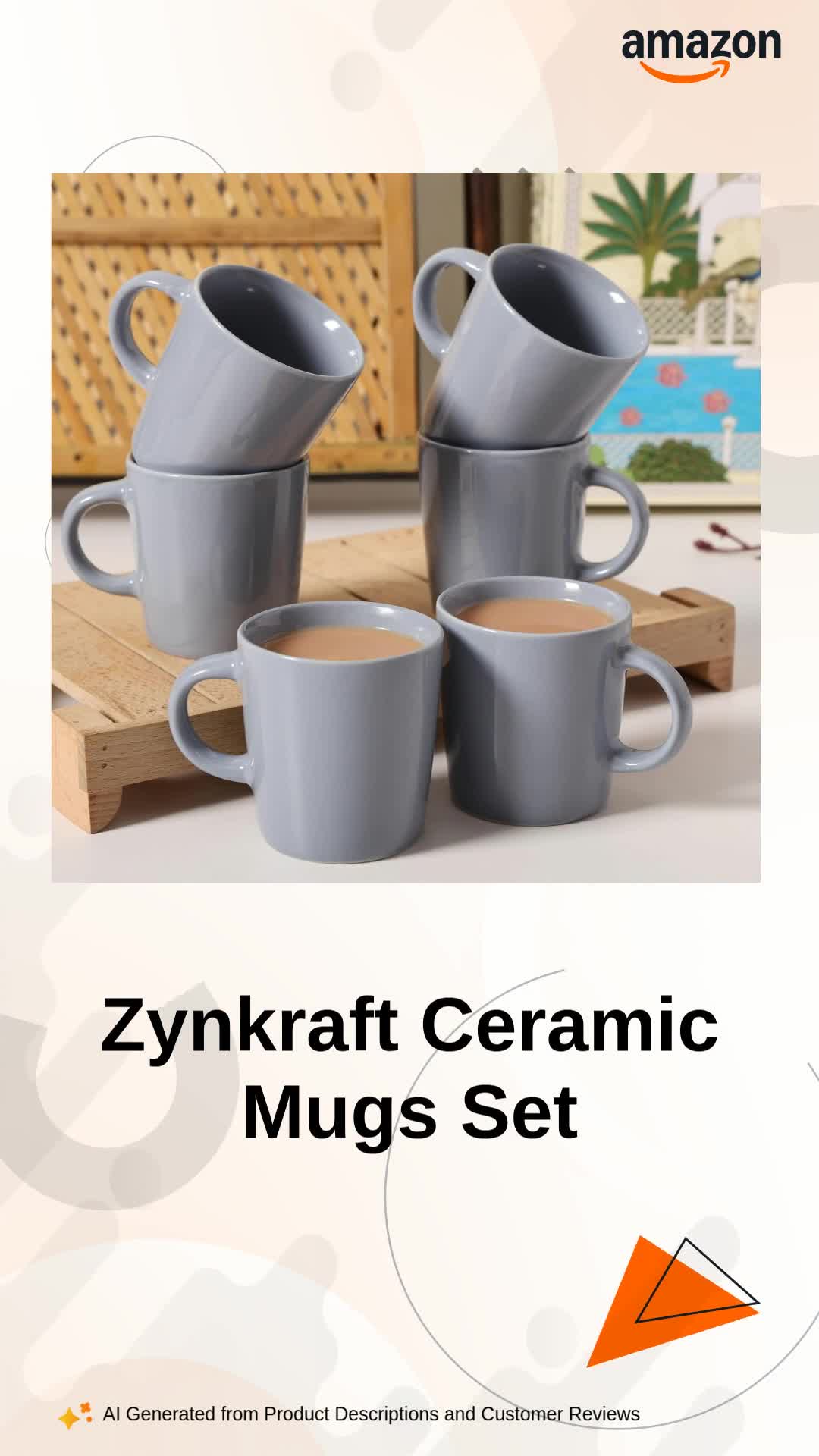 Buy Zynkraft Ceramic Tea & Coffee Espresso Small Mugs Set of 6