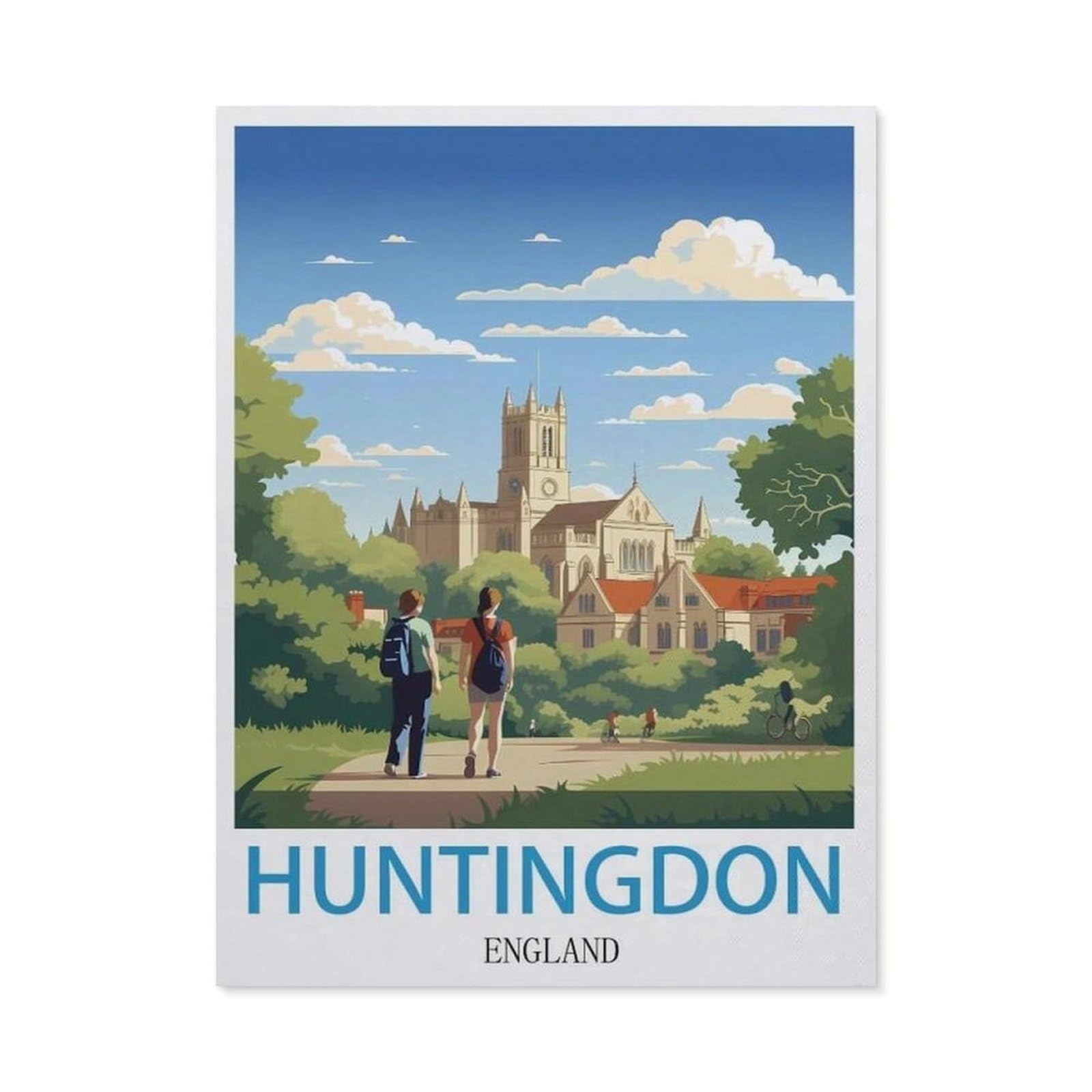 Funny Metal Tin Signs，Huntingdon England(30x40cm）
