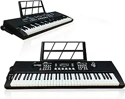 Teclado 61 Teclas Musical Elétrico Estudante Profissional – Piano Digital Portátil 61 Teclas, Teclado Eletrônico com Som Profissional, Ideal para Estudantes e Músicos