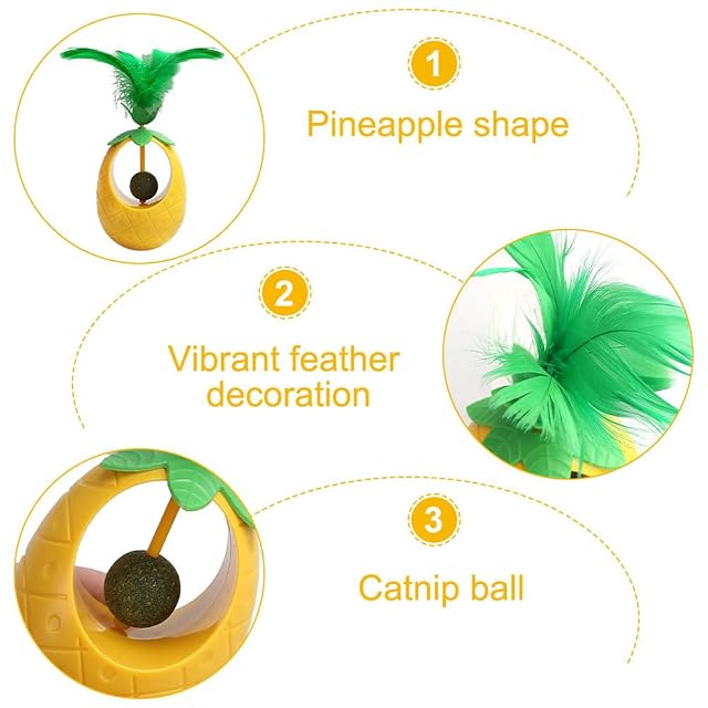 Foto 2 de 7 de DONGKER Juguete para Gatos con Forma de piña y Estructura de Soporte Central