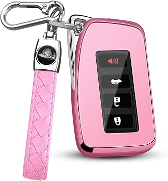 MILD EAST for Lexus Key Fob Cover with Keychain, Soft TPU Full Protection Key Shell Case for 2013-2021 ES is GS NX LS RX RC GX LX 570 200 250 350 460 300 F 450h 600h Smart Key