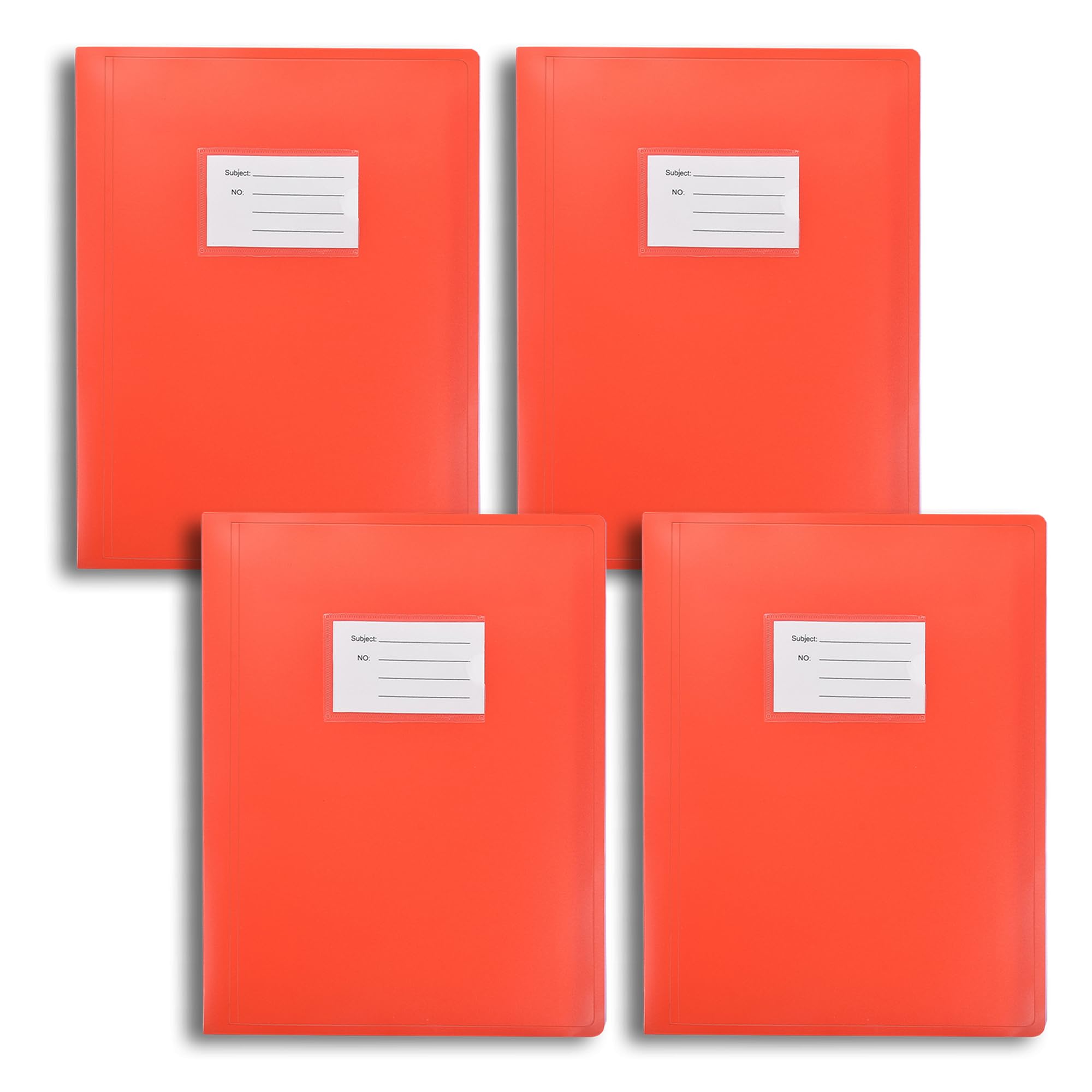 Premium Quality Display Book Folder for School, Filing, Storage, Interviews, CVS & Presentations, Assorted Colours, A4 Display Folder with 62 Pockets by Arpan (Red - Pack of 4)