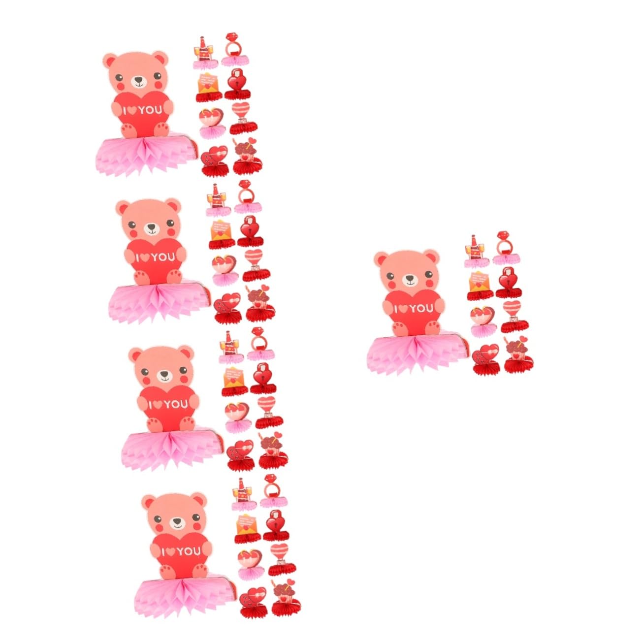 Ciieeo 5 Sätze Wabenpapier Zum Valentinstag Randbereich Foto Dekorationen Valentinsgrüße Abgestuftes Tablettdekor Tür Hochzeitsdeko Wedding Decoration Hochzeitswabe Wabe Ziert 9 Stück * 5