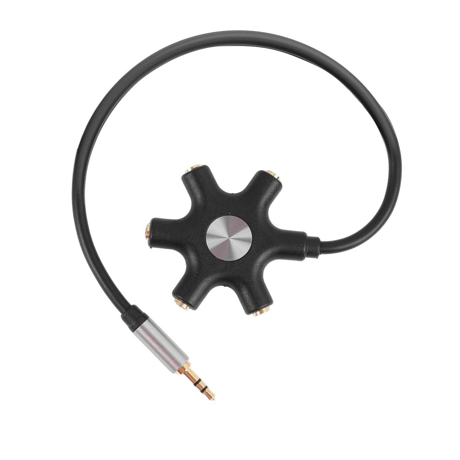 Splitter jack 3,5 mm 5 porte per auricolari multipli, separatore cuffie audio compatto compatibile iPhone iPad MP3 tablet