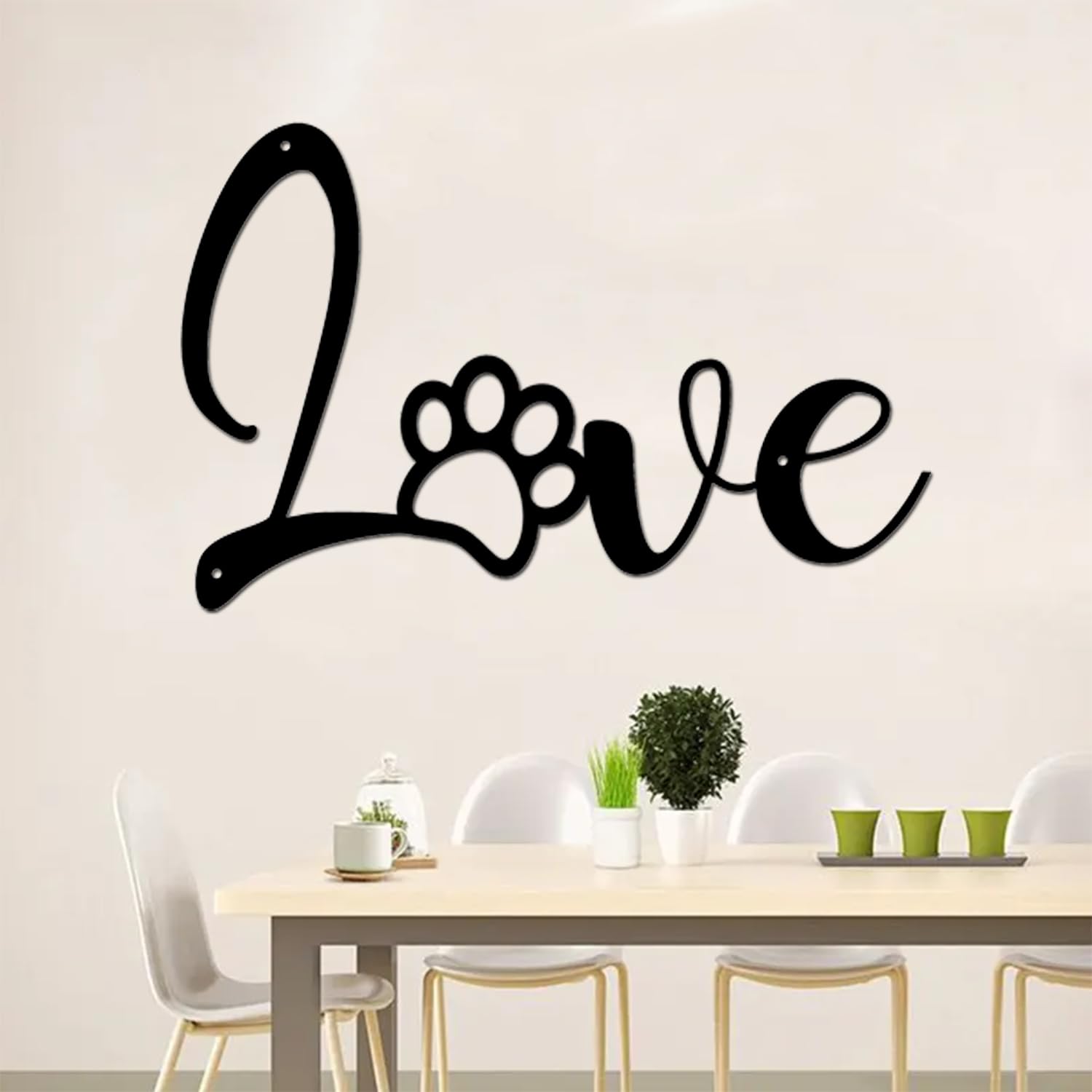 Amazon.com: IFHUH Dog Paw Print Love Wall Art Dog Paw Print Love