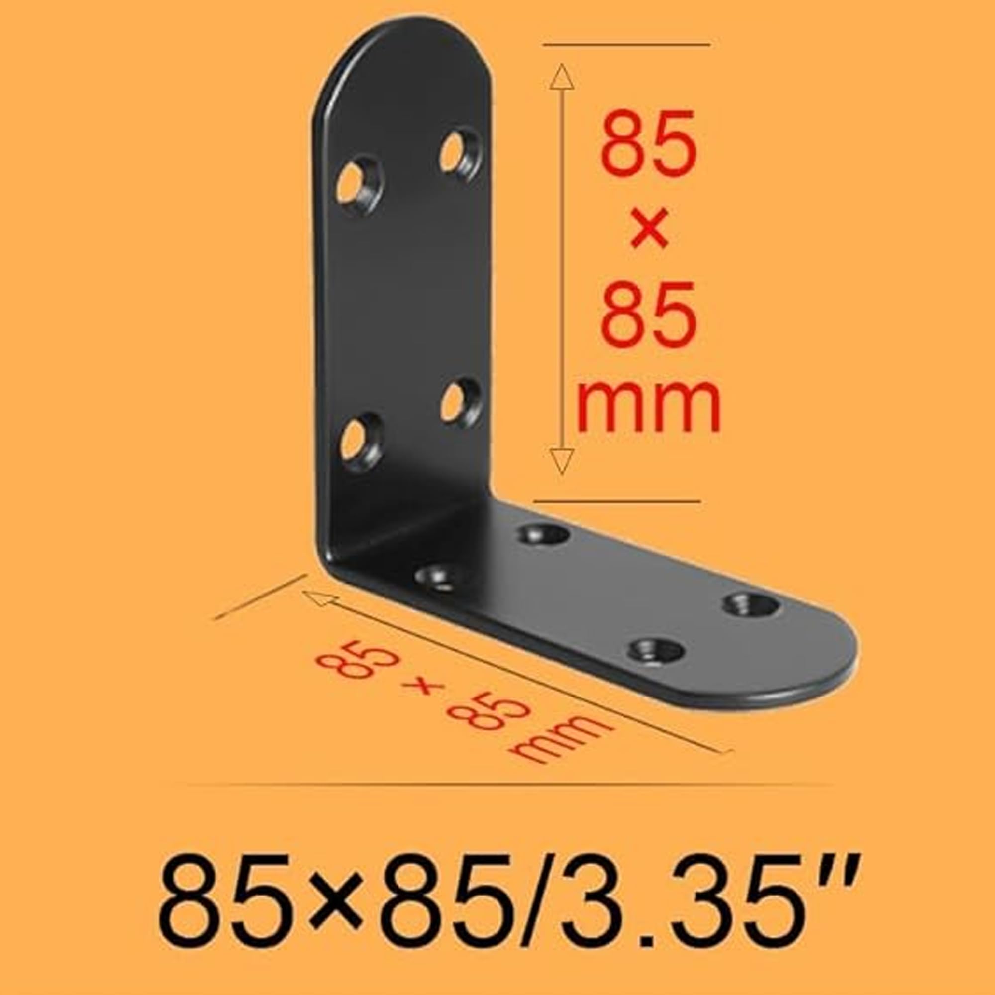 Mooche 4Pcs Angle Bracket, L Brackets Shelf Bracket Black, SUS304 Stainless Steels Corner Bracket - Image 2