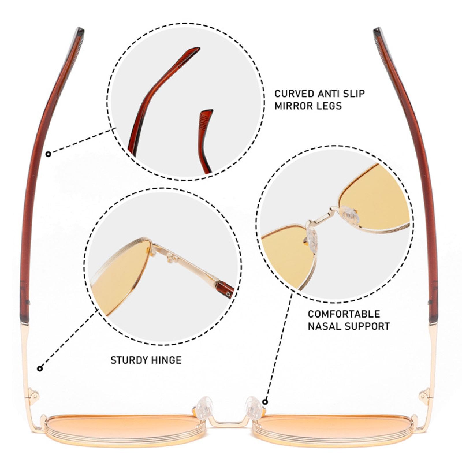 Gafas de sol retro con montura de metal para mujer, lentes transparentes a la moda, con protección UV400, estilo punk para hombre