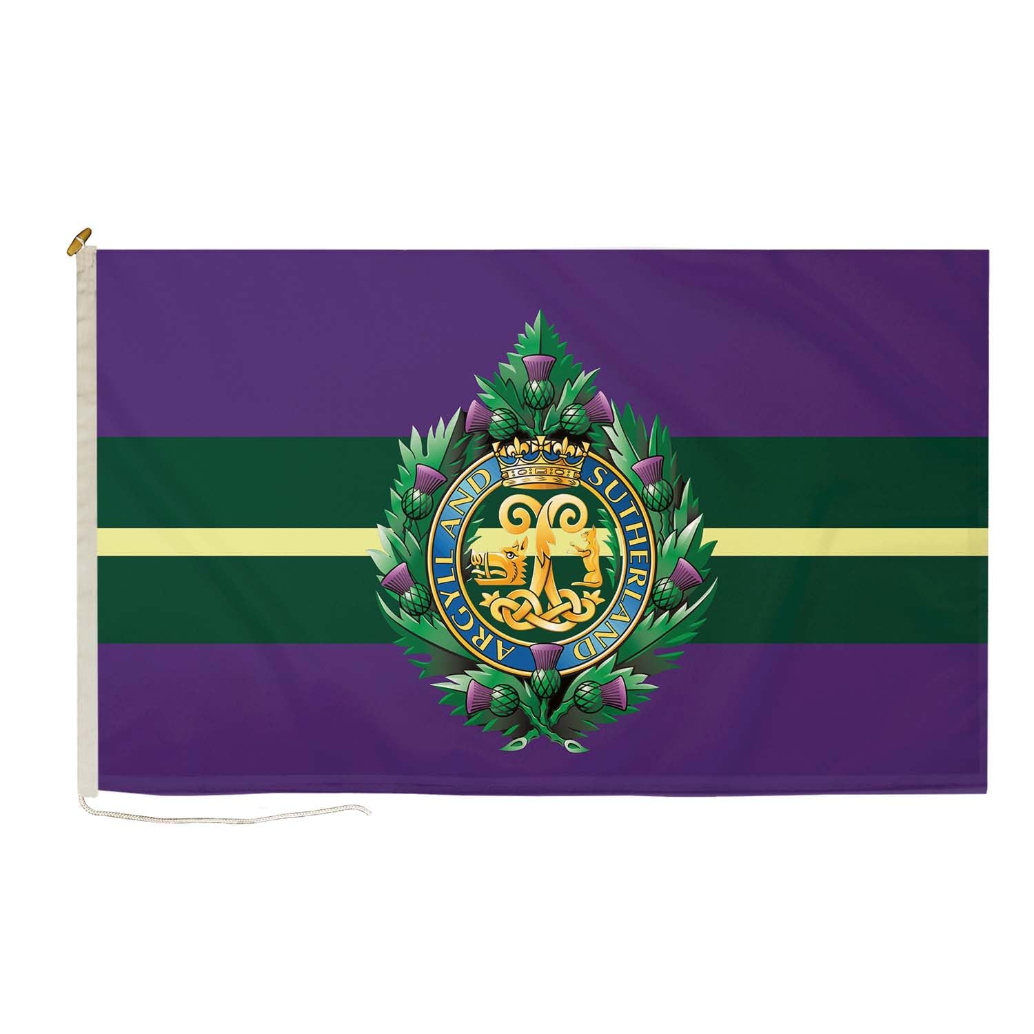 DuraFlag Argyll and Sutherland Highlanders Small Courtesy Flag 3ft x 2ft (90cm x 60cm) Premium Quality Regimental Flag with Rope & Toggle