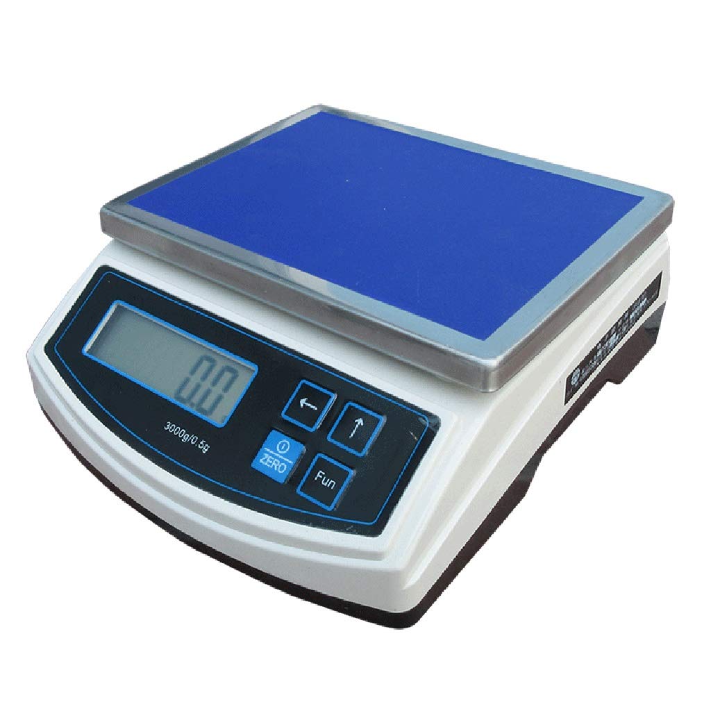 Balance de Cuisine numérique en Acier Inoxydable avec écran LCD rétroéclairé et Fonction Tare, pesée électrique, Cuisson pour la Maison, Facile à Nettoyer (5 kg/1 g (3 kg/0,5 g))