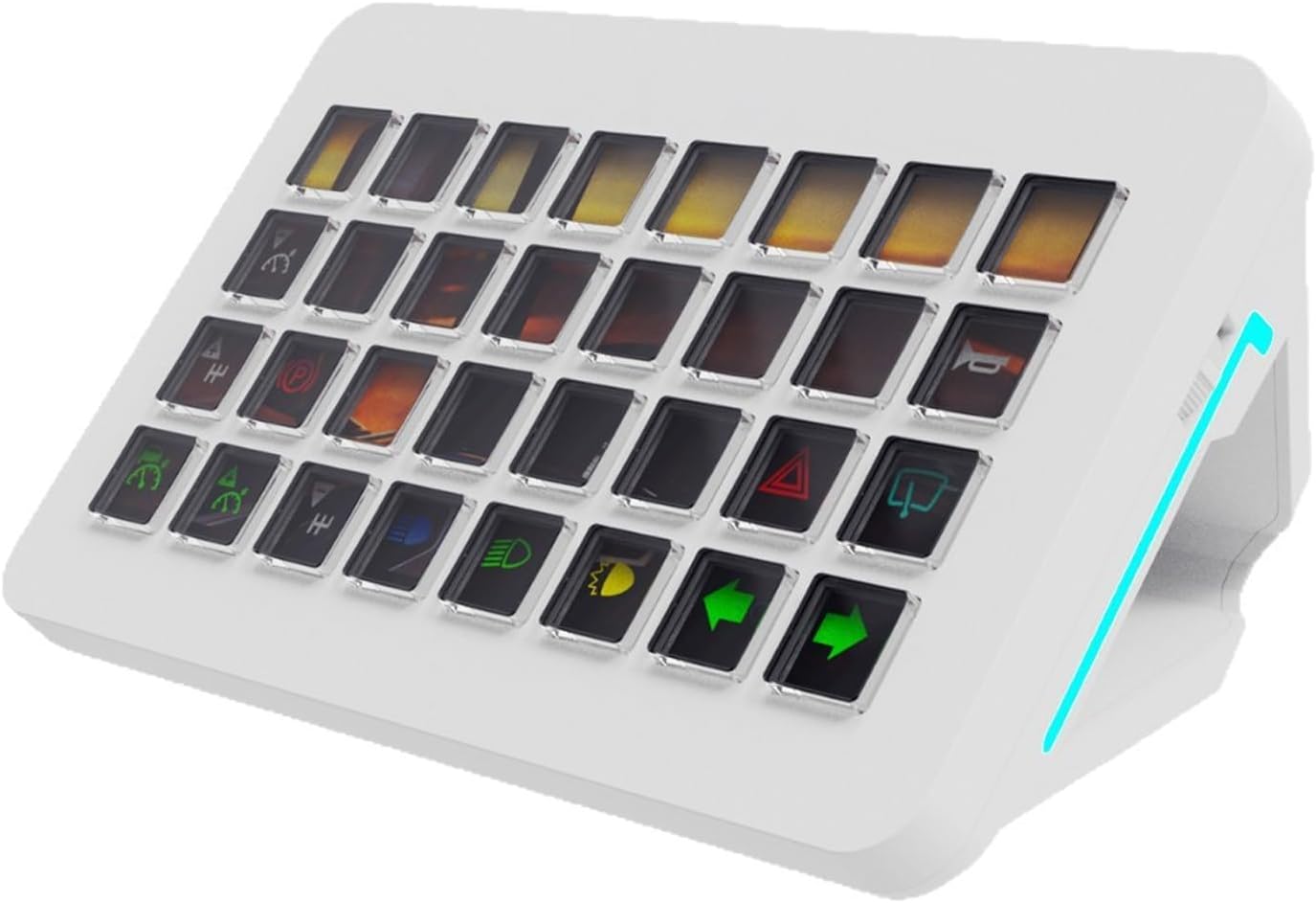 LICAEVEY Stream Control Deck with 32 LCD Keys, Programmable Macro Keyboard, Custom Visual Shortcut Controller for PC Live Streaming (White)