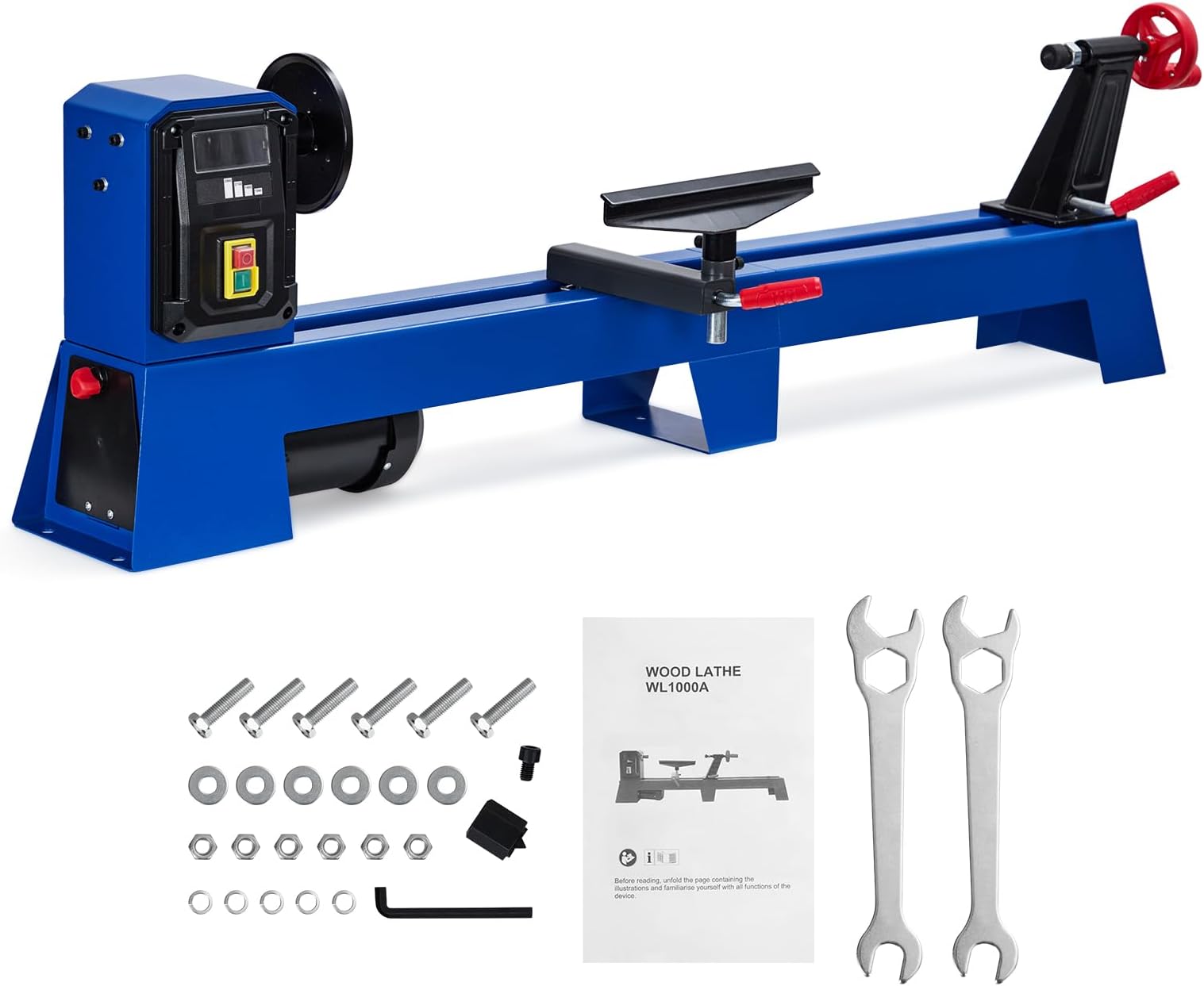 GAOMON Wood Lathe, 14" x 40" Benchtop Wood Lathe Machine 0.5 HP Infinitely Variable Speed 1040-2980 RPM, Wood Turning Lathe Machine with Wrench & 2 Chisels for Woodworking, Woodturning