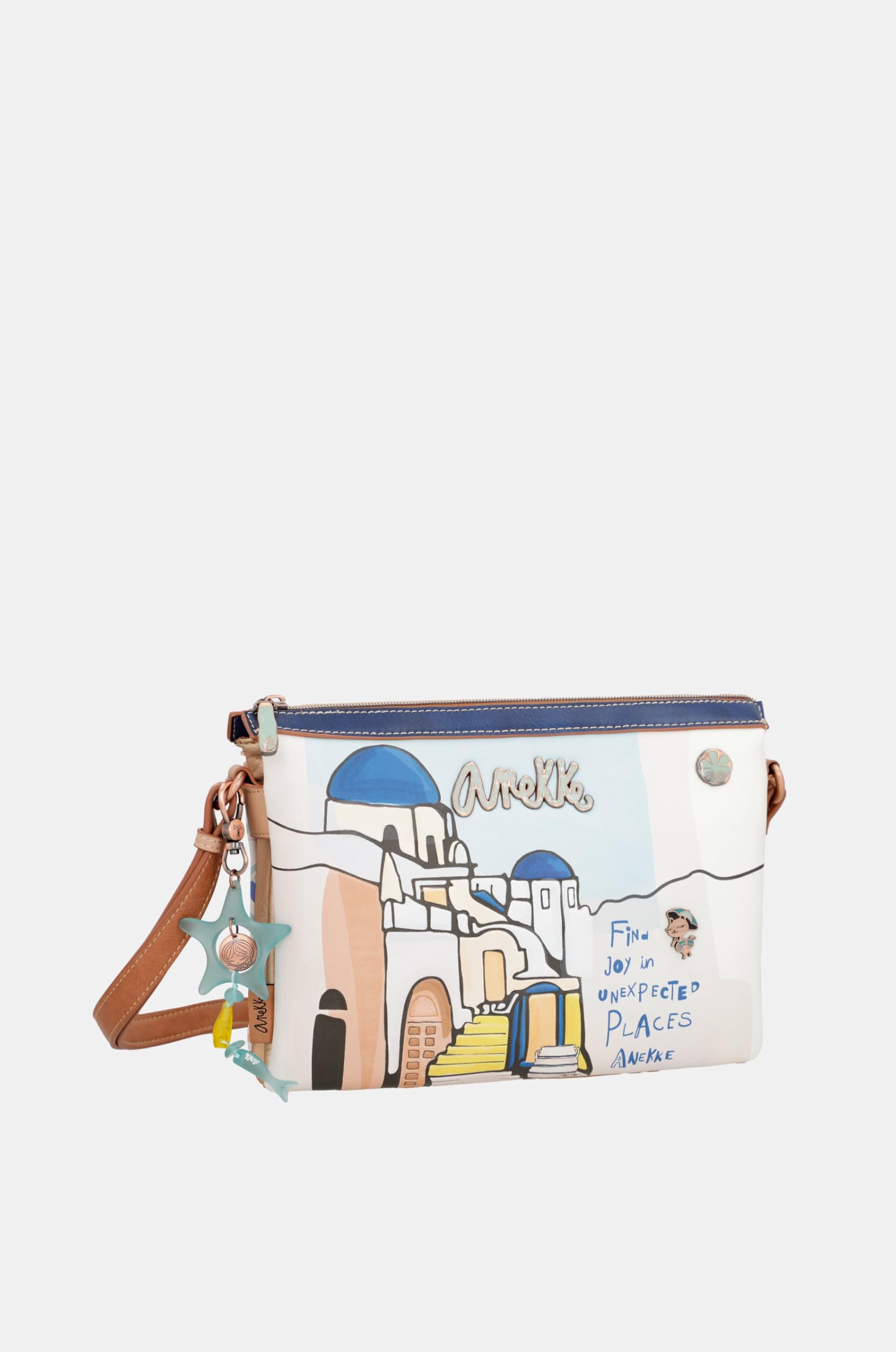 Anekke Borsa da donna Tracolla media Borsa a tracolla in ecopelle con 1 maniglia Doppio scomparto Collezione Mediterranean Accessori e accessori Donna 28 x 21 x 4 cm, colori assortiti