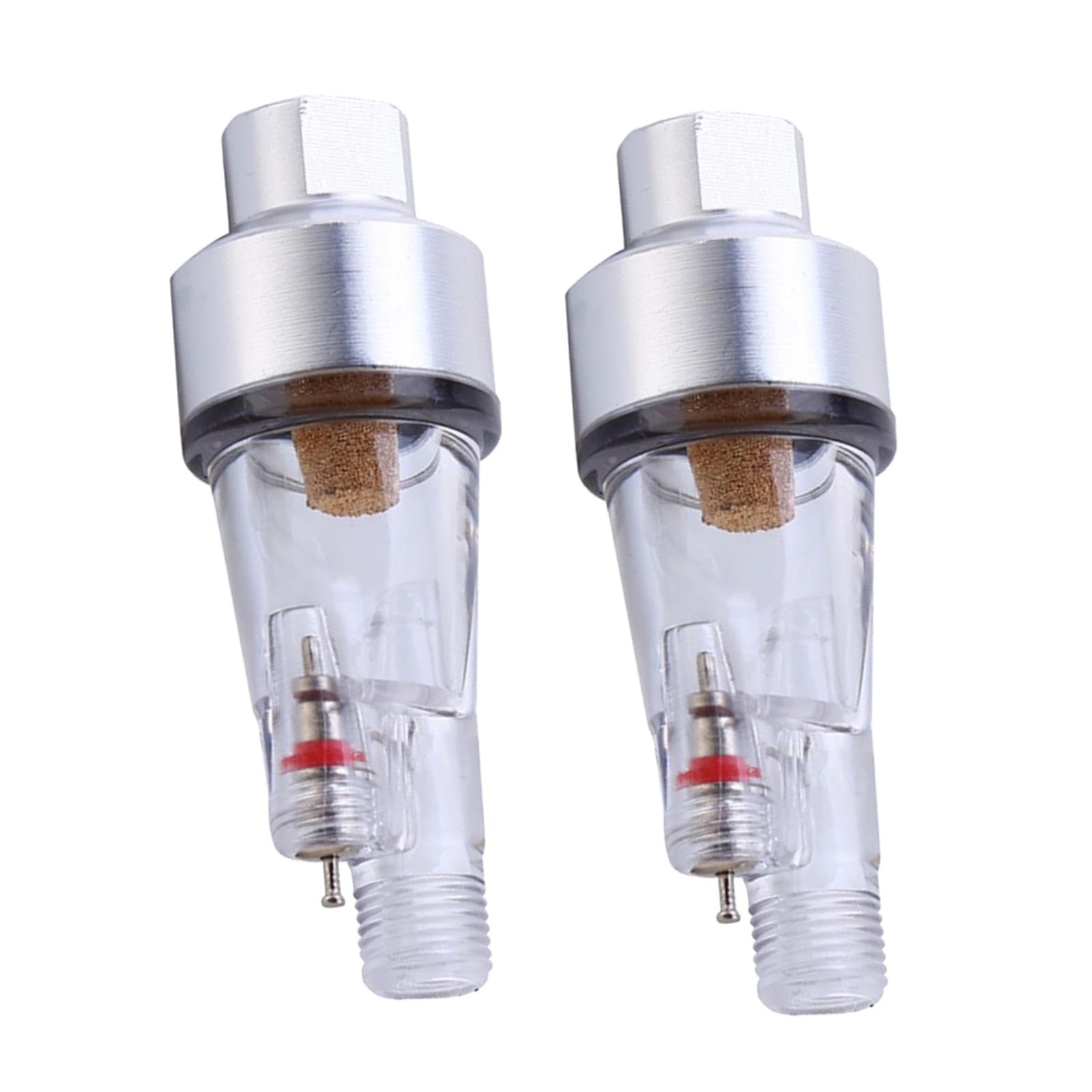 2 Pieces Airbrush Water Separator with Brass Filter Core for Moisture and Oil Separation Universal Fit 1/8 Threads
