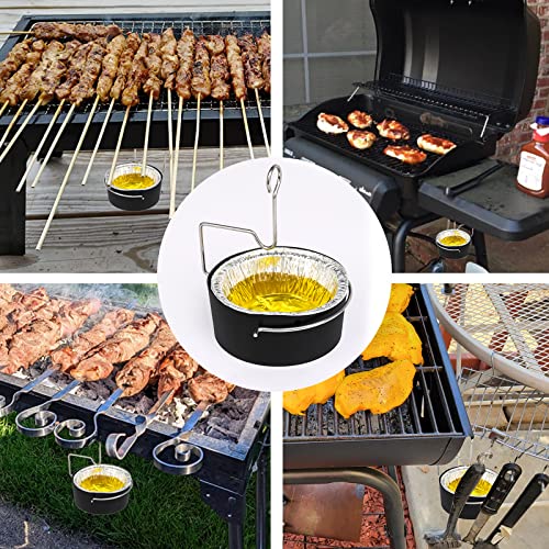 Image of Uniflasy Grill Grease Tray Cup and Grease Clip fits CharBroil /Kenmore Gas Grill, Grease Tray with Aluminum Foil Liner (15Pack), Grease Catch Cup for Masterbuilt 30 inch & 40 inch, Kenmore and More Grills