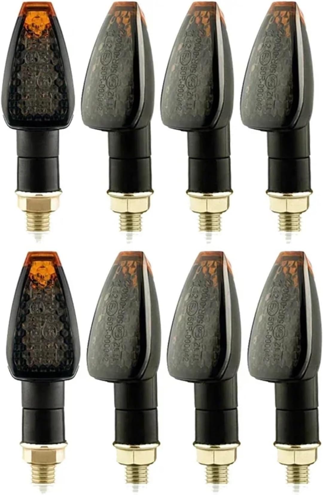 Genérico Indicadores de motocicleta Intermitentes para motocicleta homologados E50, luz ámbar intermitente de 14 LED, 12 V/24 V, M10