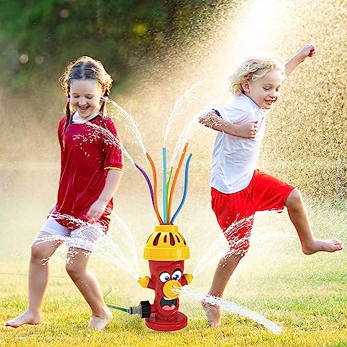 Sunshine smile Sprinkler Spielzeug für Kinder,Hydrant Sprinkler,Wasserspielzeug Sprinkler,Wassersprinkler Garten Kinder,Sprinkler für Outdoor Garten,Wasserspielzeug für Sommer (Hydrant-rot)