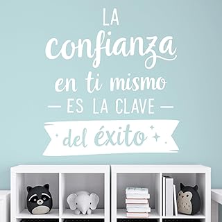 Vinilo Decorativo de Pared con Frase Motivacional en Español "La Confianza en Ti Mismo es la Clave del Éxito", Pegatina Ad...