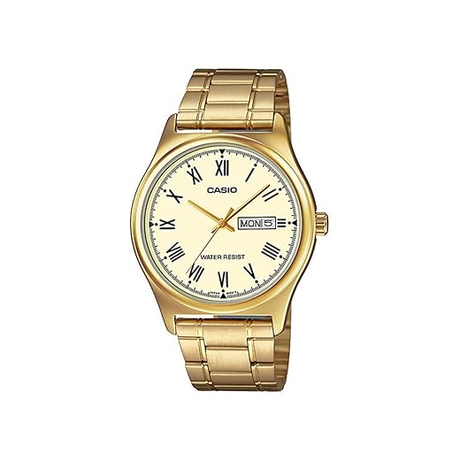 Relógio de pulso MTP-V006G-9BUDF Casio, Dourado, Casual