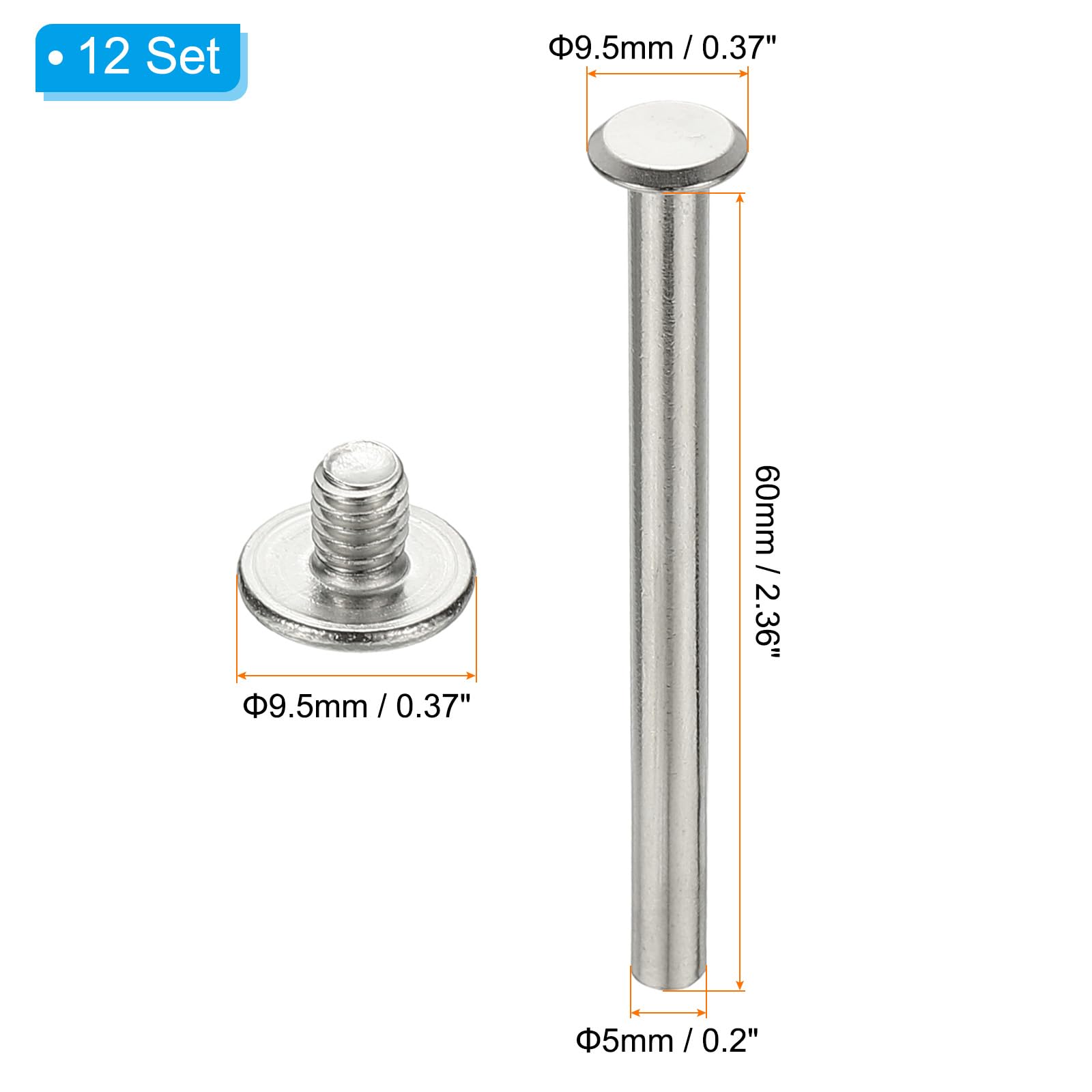 PATIKIL 24 Sets Chicago Screws - Image 2