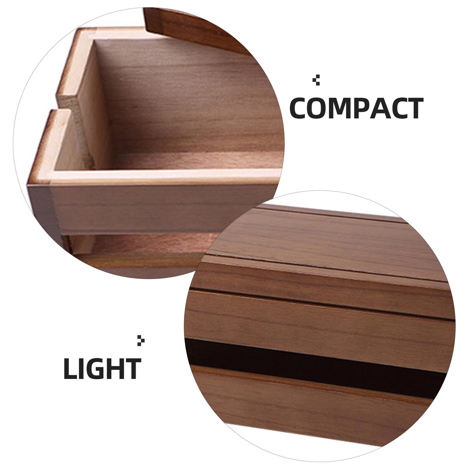 Caja Organizadora de Cables y Enchufes de Madera, Grande | Color Café, Tapa Desmontable, Diseño Hueco Multilateral para Disipación de Calor, 1