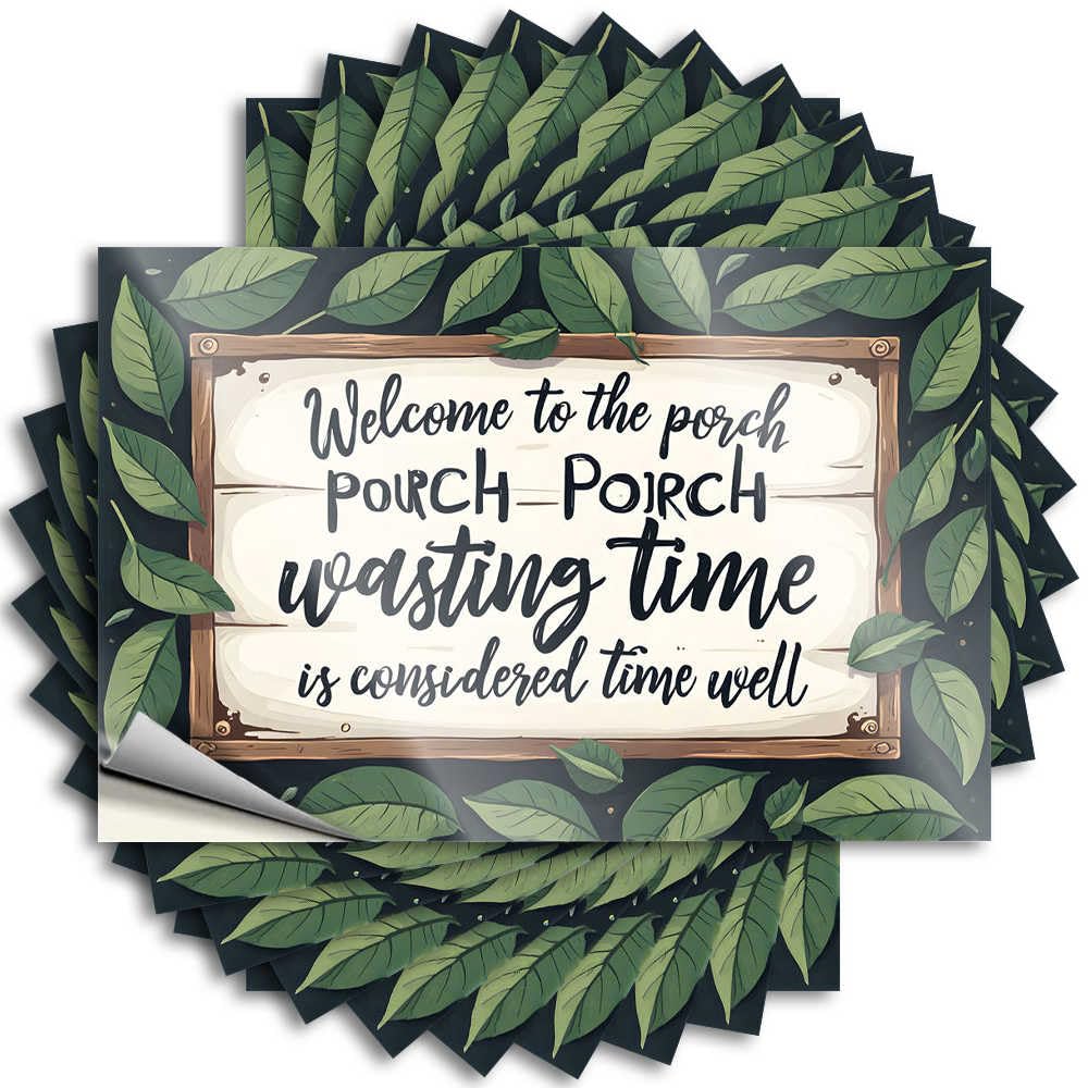 Fzfn Colour Home Bar Decor Bumper Bumper | Relaxing Porch Sign: Time Wasted Is Well Spent Half Billiard Sticker Pack(12X18cm)