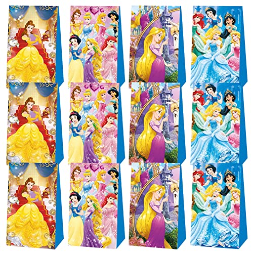 XRHOT Disney Geschenktasche 12 Stück Prinzessin Party Süßigkeitentüten,Prinzessin Geburtstag,Prinzessin Geschenktüte Papiertüten Geschenktüte Geburtstag Cover