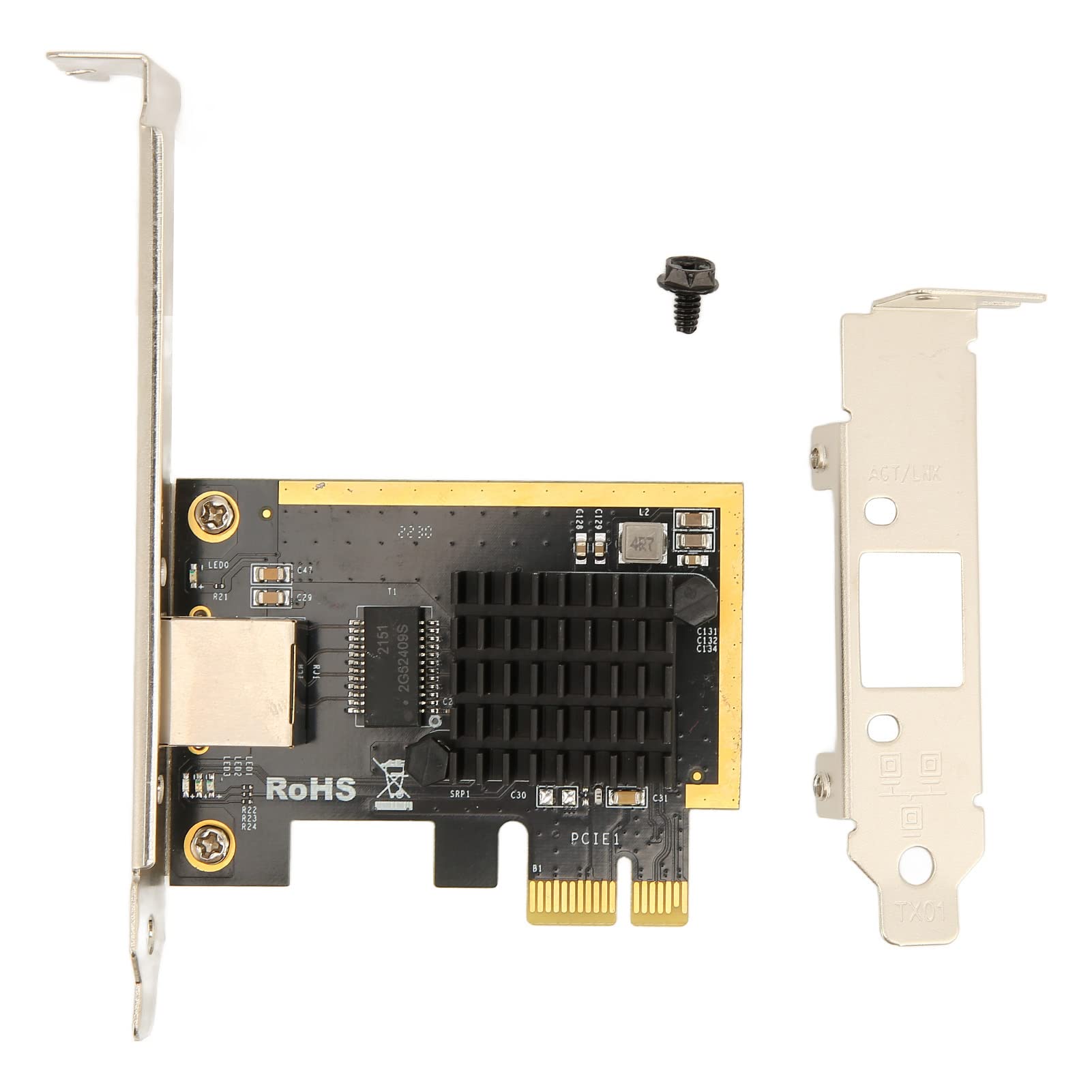 Scheda Ethernet PCIE, Velocità Dati 2,5 Gbps, Tecnologia 2,5 Gbase T, Corpo Dual Link e Adattivo Semi Dual Link, per PCIE X1, X2, X4, X8, X16 Adatto per Windows