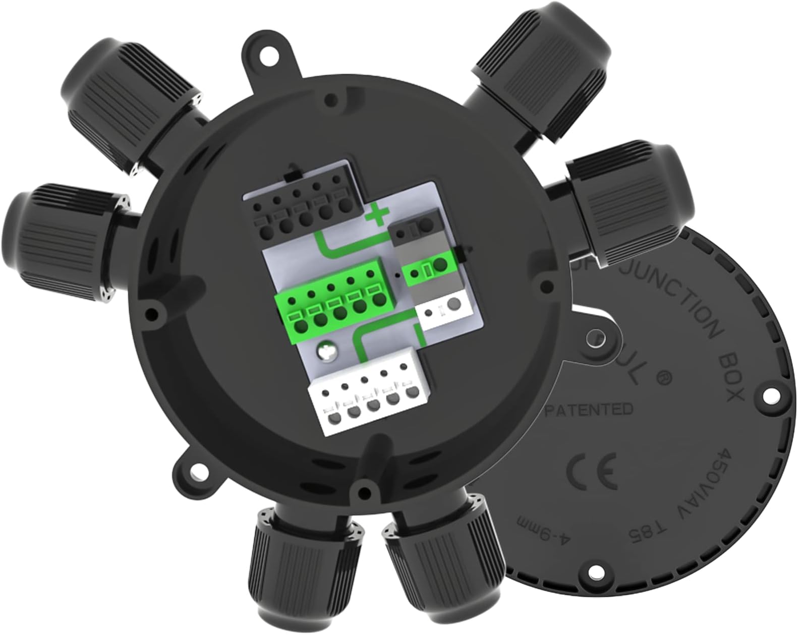 Junction Box Cable Connector Waterproof Cable Connector Junction Box Waterproof Electrical Connector Box 2-6 Way 22-10 AWG 32A for ร4-9mm Cable (Easy to Install)